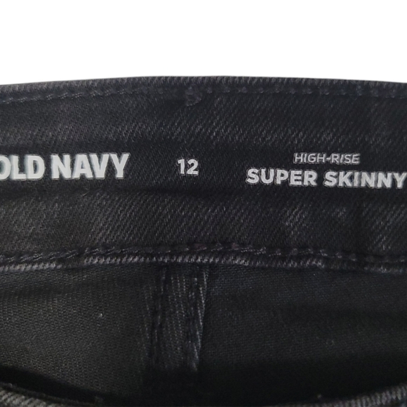 Old Navy Black High-Rise Supper Skinny Jeans, 12, Like New - Picture 7 of 8
